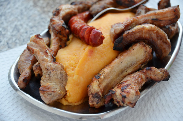 Meat and migas, Alentejo, Portugal