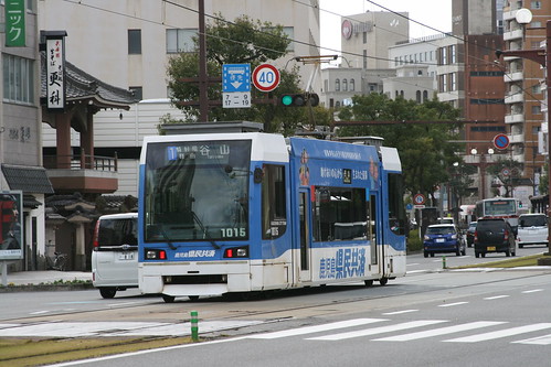 Kagoshima City Transportation Bureau 1000 series near Suizokukanguchi.Sta, Kagoshima, Kagoshima, Japan / Dec 30, 2021