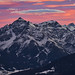 Fiery sunset over Alps