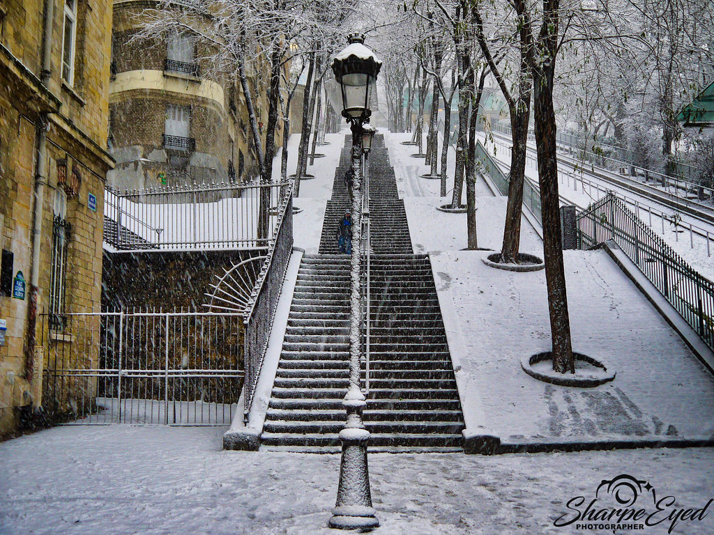 Snow Scene at Montmartre in Paris