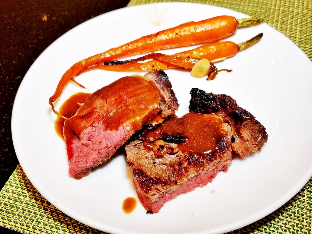 Dry Rubbed Whole Roasted Beef Ribeye, Glazed Winter Carrots With Toasted Almonds