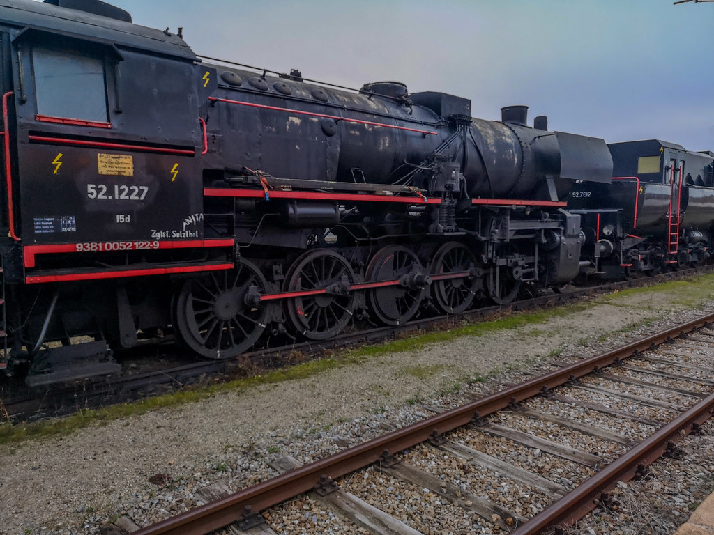 The fascinating old locomotive with coal fired steam engine.
