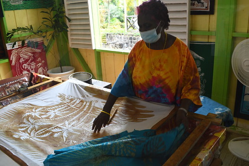 Batik Demonstration at Caribelle. From History Comes Alive in St. Kitts