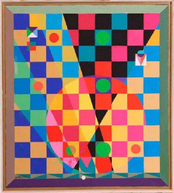 RolphScarlettUntitled(Checkerboard)Circa1955OilOnCanvas
