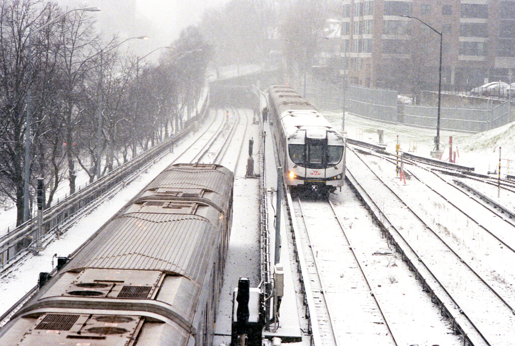 Southbound Line One Subway and Stored Train the Snow 1
