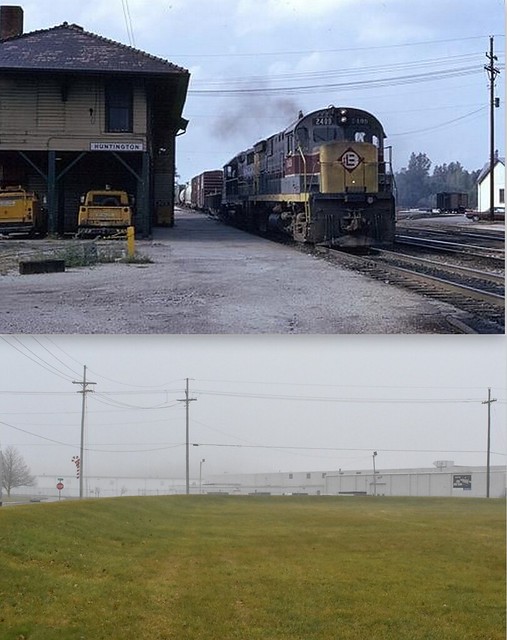 A before and after of the Erie Lackawanna at Huntington Indiana