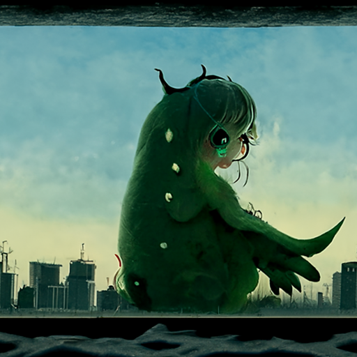 'a storybook illustration of a cute monster trending on pixiv' Infinite Diffusion Text-to-Image