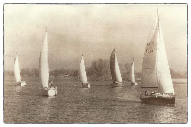 Holland, sailing boats on the river Meuse