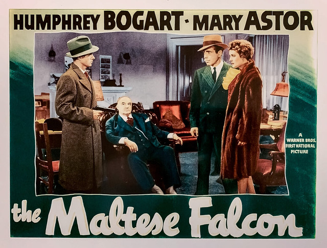 “The Maltese Falcon” (Warner Bros., 1941). U.S. Lobby Card.