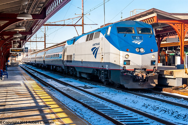 Amtrak 43 on 174, Wilmington, 2015-01-08