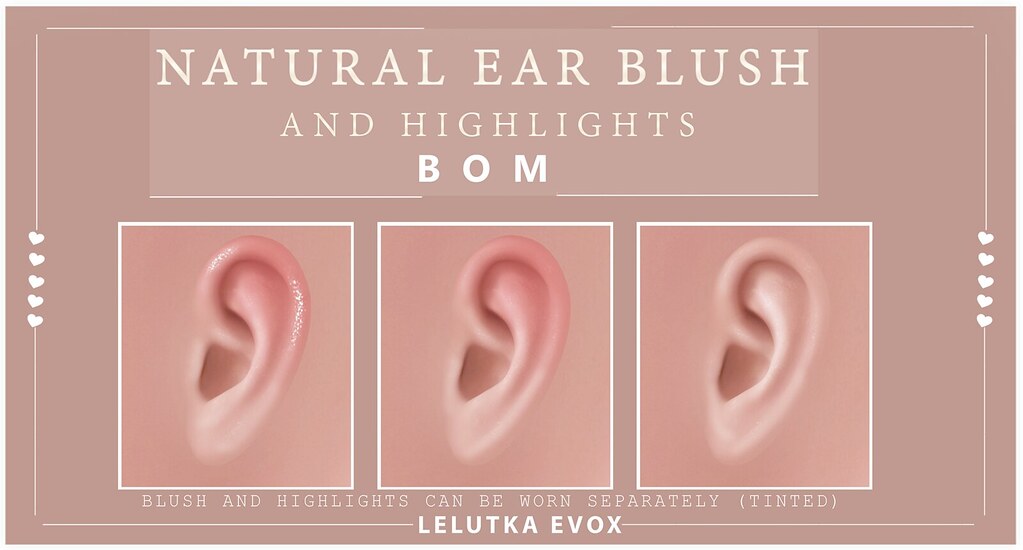 Caise – Natural Ear Blush & Highlights For Lelutka EvoX