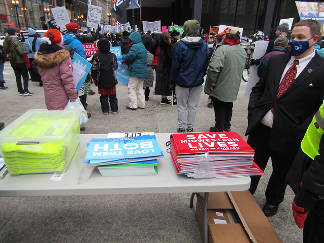 Pre-March for Life rally - signs table
