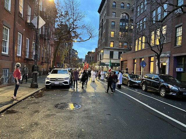 Nuestra Señora de Guadalupe Mexican religious procesión in West Village Greenwich Village NYC to Our Lady of Guadalupe at St. Bernard Roman Catholic Church w14th Street New York City USA Diciembre 12 2021