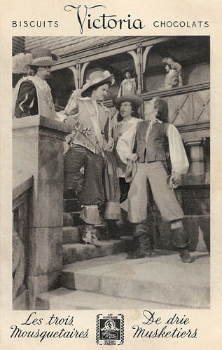 Van Heflin, Robert Coote, Gig Young, and Gene Kelly in The Three Musketeers (1948)