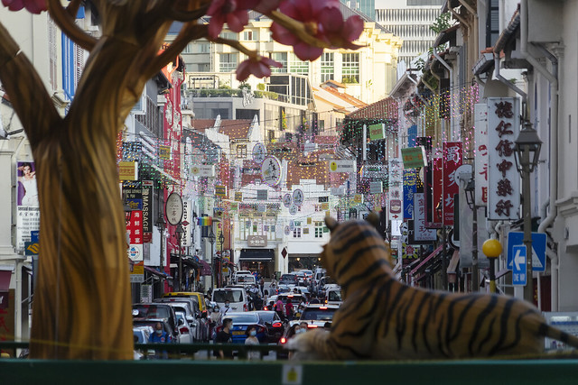 Year of the Tiger decorations in Chinatown, Singapore