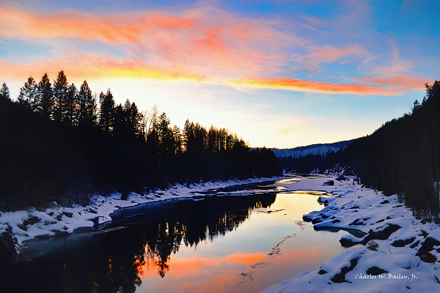 Digital Pastel Drawing of the Flathead River