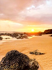 Sunset at the Down South beach of Sri Lanka