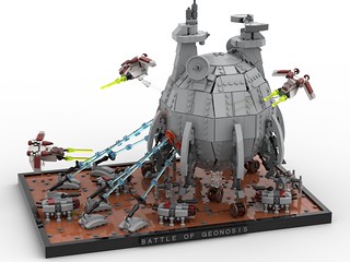 Battle of Geonosis Diorama with Core Ship - Clone Wars | by The Minikit Guy