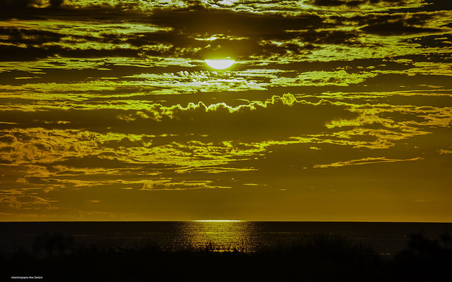An inspiring sight: The sun setting at Waitarere Beach