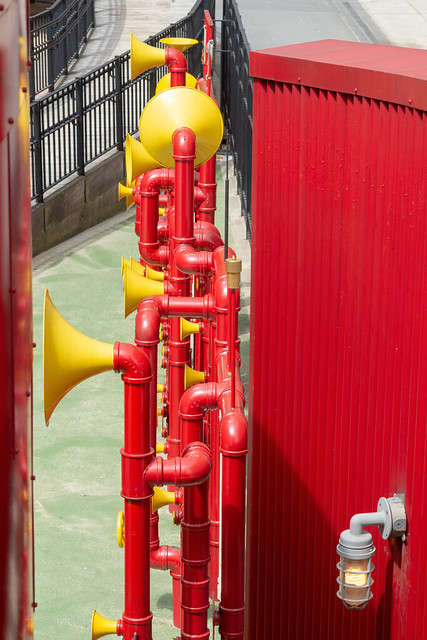 Yellow Horns  on Red