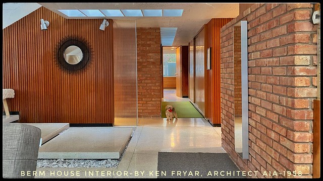 Entryway of Mid-Century-Modern (1958) Berm House > in Michigan City IN.