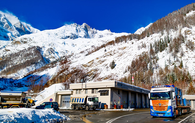 Italian Alps 10/01/2022 from Traforo del Monte Bianco Italia...