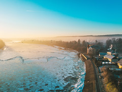 Frozen Nemunas River | Prienai aerial
