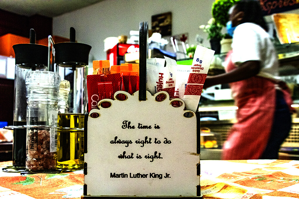 Martin Luther King quotation at Sonja's Kaffeestube on 1-12-22--Windhoek copy
