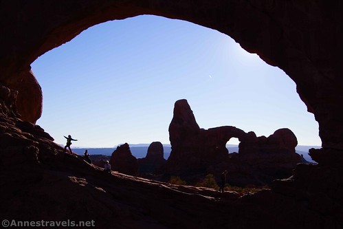 Silhouette of Turret Arch through the North Window, Arches National Park, Utah