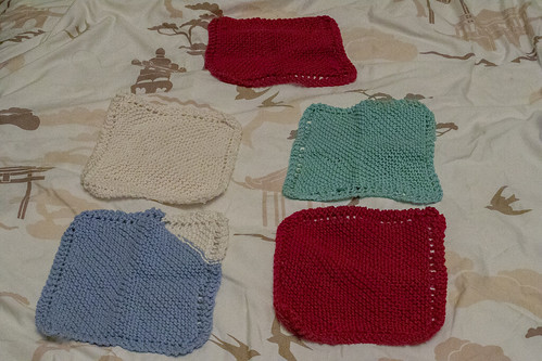 Knitted dish cloths