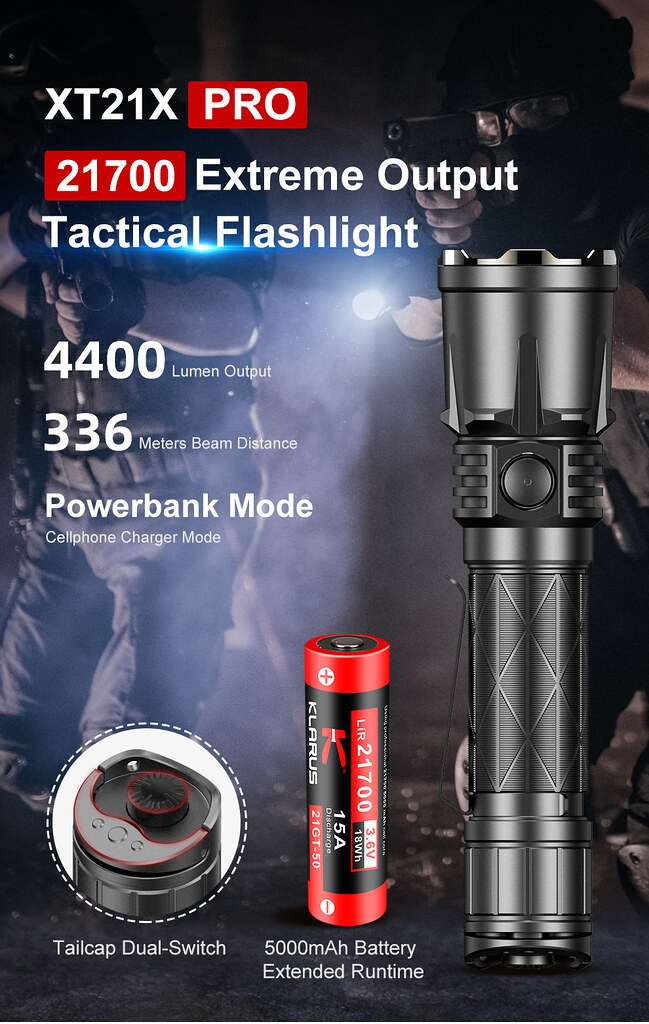 KLARUS XT21X-Pro-4400流明 強光戰術手電筒 (1)
