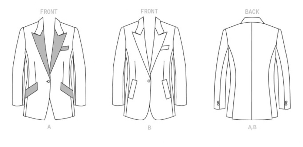 Butterick jacket diagram