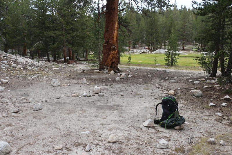 I camped not far from the Pacific Crest Trail and Lower Crabtree Meadow, and rushed to get water and set up the tent