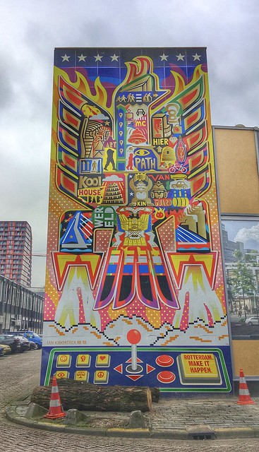 Rotterdam make it happen! -Colorful mural street artwork in Rotterdam centre-