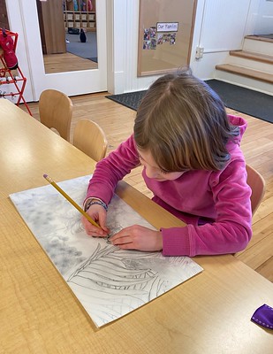 perfecting fine motor skills with very careful tracing work
