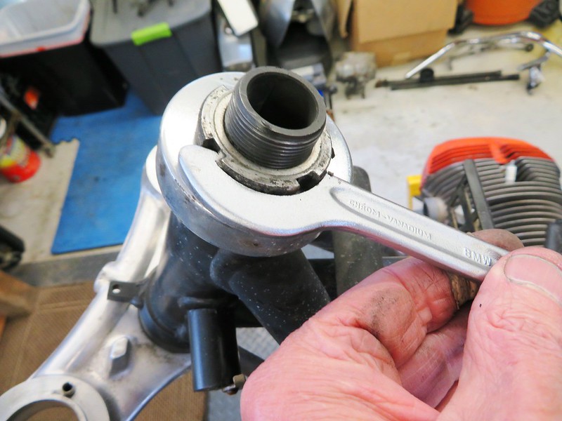 Removing Steering Stem Top Bearing Pre-Load Nut