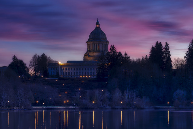 Colorful Clouds Above the Olympia Capitol Building Last Night