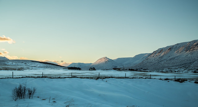 Winterday in valley Hörgárdalur