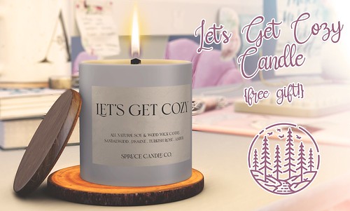 .spruce. let's get cozy candle