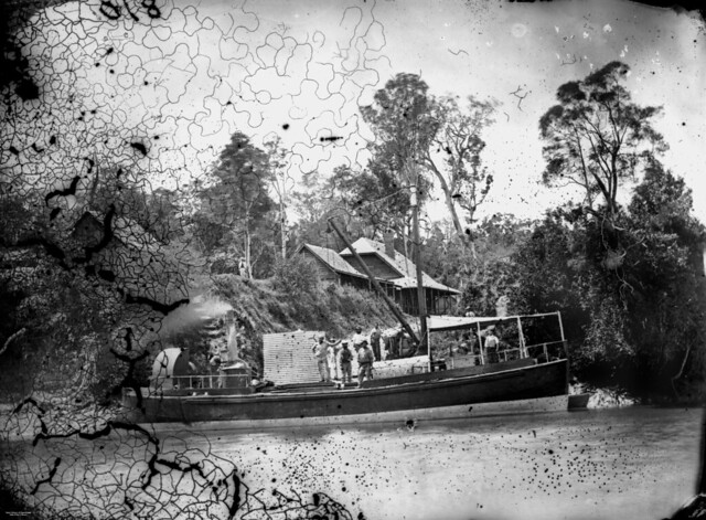 Amy (ship) at Yatala Ferry, Albert River ca. 1872