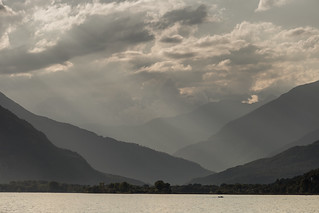 Verbania sunset over the Alps