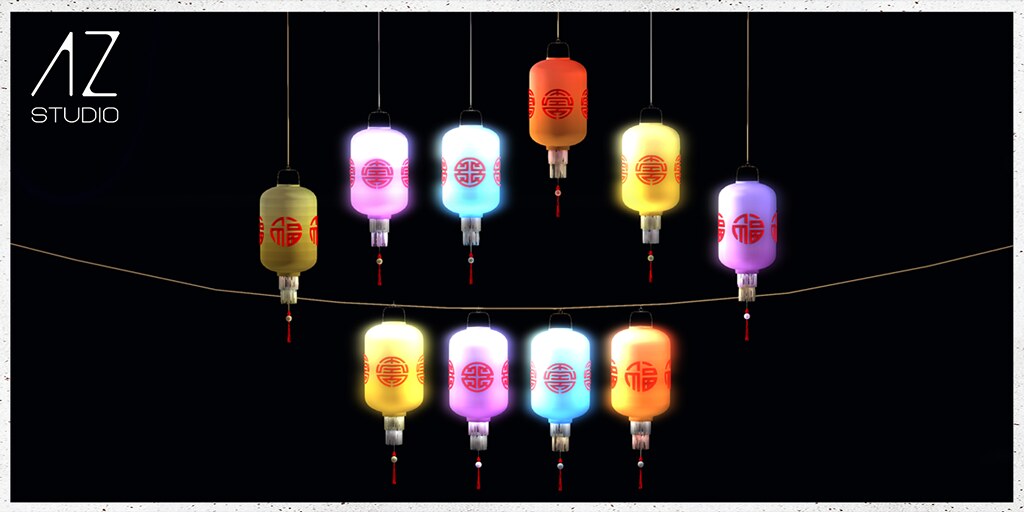AZ Studio at Swank Event January 2022, New Exclusive Release: AZ STUDIO Chinese Blessing Lanterns. Color Packs and FatPack Available.