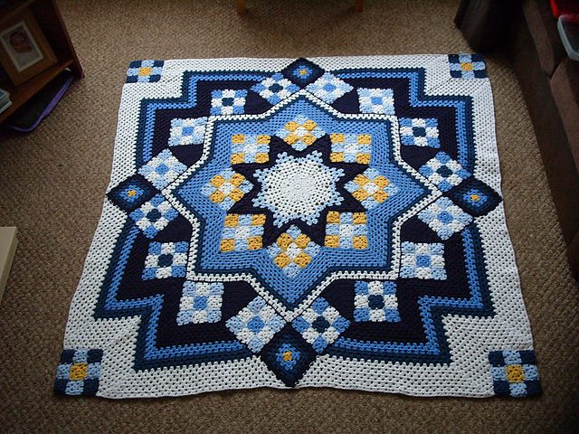 blue star afghan crochet pattern 10