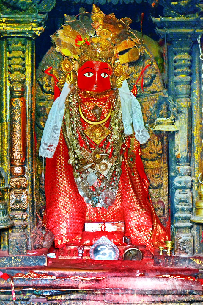 Nepal - Bungamati - Rato Machhendranath Temple - Statue Of Deity Rato Machhendranath - 1