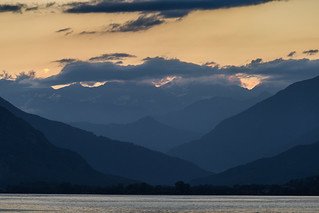 Verbania sunset over the Alps
