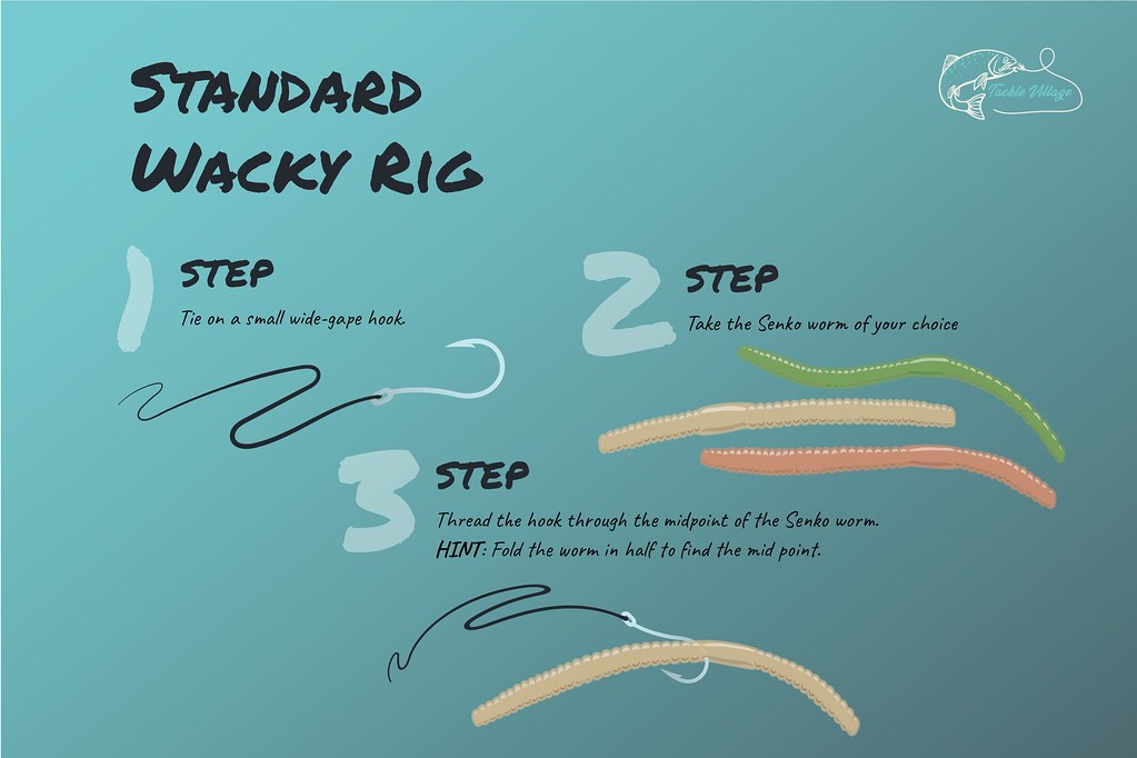 Standard Wacky Rig How To Graphic, How to tie the standard …