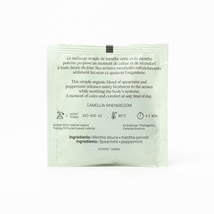 Mint Organic teabag in individual envelope