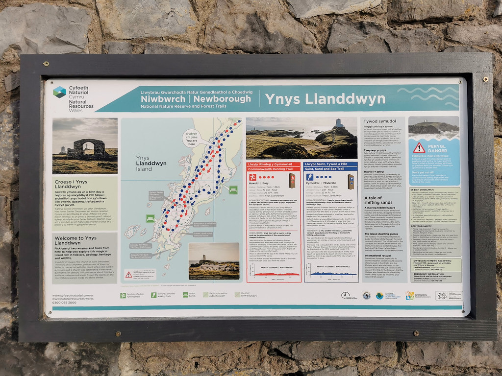 Walking routes on Llanddwyn Island
