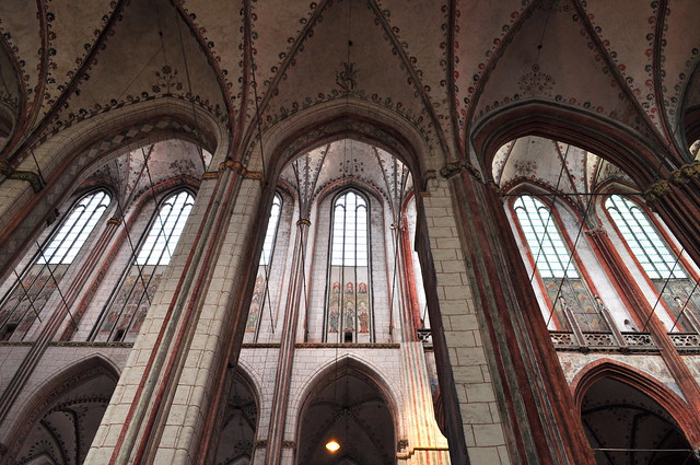 Eglise Ste Marie-Marienkirche (1250-1350), Kanzleigebaüde, 1485, Breite Straße et Mengstraße, Lübeck, Schleswig-Holstein, Allemagne.