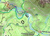 Carte IGN du secteur du hameau de Lora avec les tracés des accès et l'avancement estimé du sentier Lora-Funtanedda en RG de la Sainte-Lucie au 16/01/2022